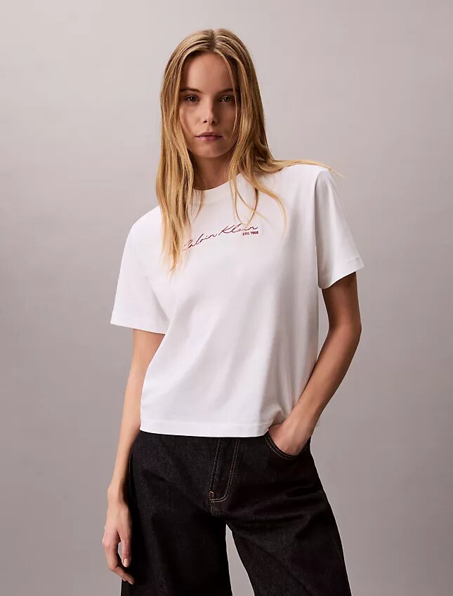 Φαρδύ T-shirt με γραφικό λογότυπο Φαρδύ T-shirt με γραφικό λογότυπο