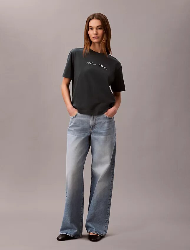 Φαρδύ T-shirt με γραφικό λογότυπο Φαρδύ T-shirt με γραφικό λογότυπο
