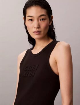 Φορέμα μίντι χωρίς μανίκια με λογότυπο Calvin Klein