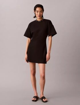 Φορέμα T-shirt με λογότυπο και ραβδώσεις