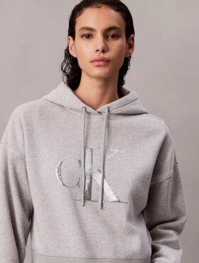 Φούτερ με κουκούλα από φλις με Monogram από πούλιες