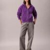 Φούτερ με κουκούλα και φερμουάρ από φρεντς τερί με λογότυπο από το αρχείο