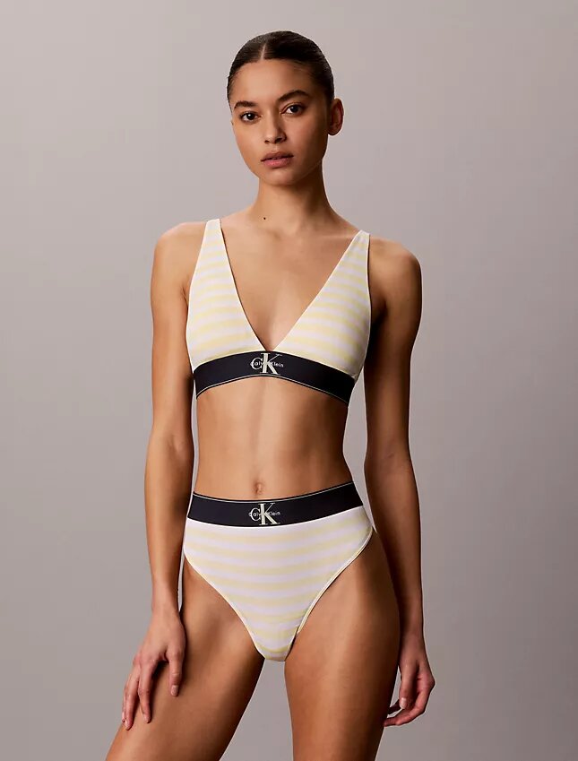 Γραφικό Monogram από Microfiber, ελαστικό, ελαφρώς επενδεδυμένο, τριγωνικό Bralette Γραφικό Monogram από Microfiber, ελαστικό, ελαφρώς επενδεδυμένο, τριγωνικό Bralette