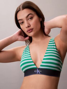 Γραφικό Monogram από Microfiber, ελαστικό, ελαφρώς επενδεδυμένο, τριγωνικό Bralette