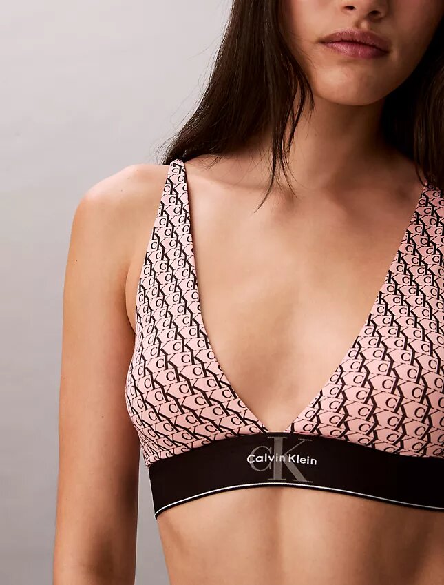 Γραφικό Monogram από Microfiber, ελαστικό, ελαφρώς επενδεδυμένο, τριγωνικό Bralette Γραφικό Monogram από Microfiber, ελαστικό, ελαφρώς επενδεδυμένο, τριγωνικό Bralette
