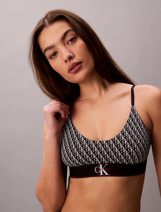 Γραφικό Monogram Microfiber Ελαστικό Unlined Bralette Γραφικό Monogram Microfiber Ελαστικό Unlined Bralette