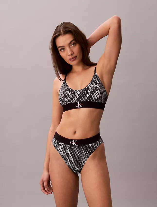 Γραφικό Monogram Microfiber Ελαστικό Unlined Bralette Γραφικό Monogram Microfiber Ελαστικό Unlined Bralette