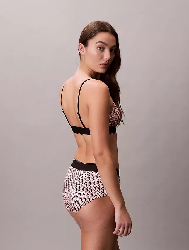 Γραφικό Monogram Microfiber Ελαστικό Unlined Bralette Γραφικό Monogram Microfiber Ελαστικό Unlined Bralette