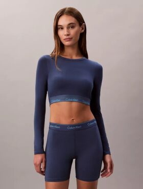 Icon Cotton Modal Ελαφρώς φοδραρισμένο μακρυμάνικο μπλουζάκι-Bralette