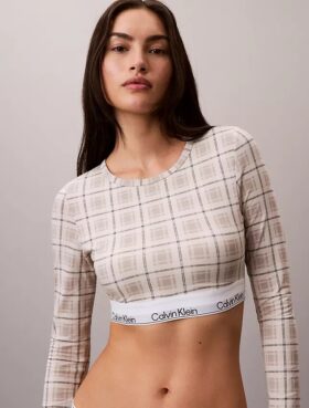 Icon Cotton Modal Ελαφρώς φοδραρισμένο μακρυμάνικο μπλουζάκι-Bralette