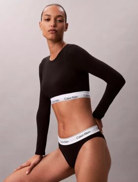 Icon Cotton Modal Ελαφρώς φοδραρισμένο μακρυμάνικο μπλουζάκι-Bralette