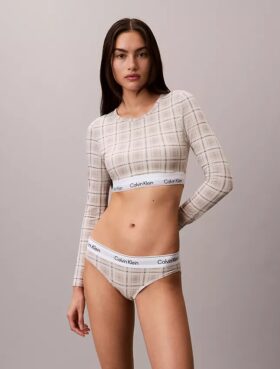Icon Cotton Modal Ελαφρώς φοδραρισμένο μακρυμάνικο μπλουζάκι-Bralette