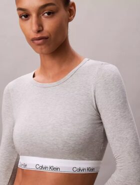 Icon Cotton Modal Ελαφρώς φοδραρισμένο μακρυμάνικο μπλουζάκι-Bralette