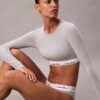 Icon Cotton Modal Ελαφρώς φοδραρισμένο μακρυμάνικο μπλουζάκι-Bralette