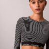 Icon Βαμβακερό Modal Ελαφρώς Φοδραρισμένο Bralette με Μακριά Μανίκια