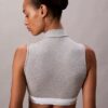 Icon Βαμβακερό Modal ελαφρώς φοδραρισμένο Bralette με ψηλό λαιμό