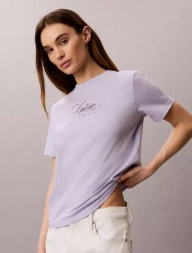 Κλασικό μπλουζάκι με λογότυπο Calvin Script