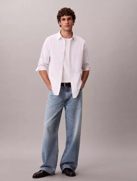 Κλασικό πουκάμισο Oxford με ρίγες από Cotton Stretch και κουμπιά