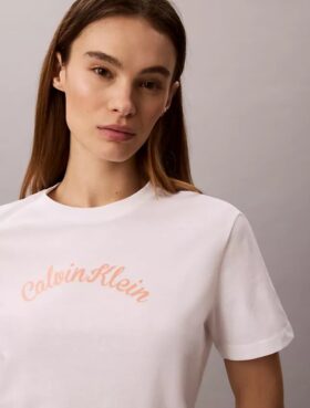 Κλασικό T-shirt με γραφικό λογότυπο από φελτ