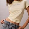 Κλασικό T-shirt με γραφικό λογότυπο από φελτ