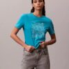 Κλασικό T-shirt με γραφικό λογότυπο με γκλίτερ