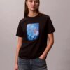 Κλασικό T-shirt με γραφικό λογότυπο με λουλούδια