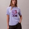 Κλασικό T-shirt με γραφικό λογότυπο με λουλούδια