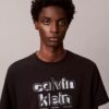Κλασικό T-shirt με γραφικό λογότυπο σε σκιώδη απόδοση Κλασικό T-shirt με γραφικό λογότυπο σε σκιώδη απόδοση