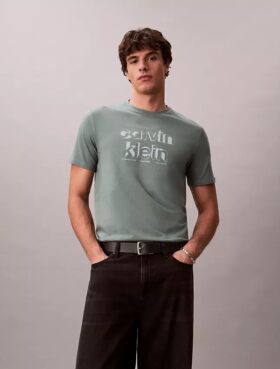Κλασικό T-shirt με γραφικό λογότυπο σε σκιώδη απόδοση