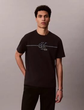 Κλασικό T-shirt με γραφικό μοτίβο Monogram Line