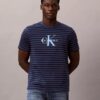 Κλασικό T-shirt με γραφικό ρίγα Monologo
