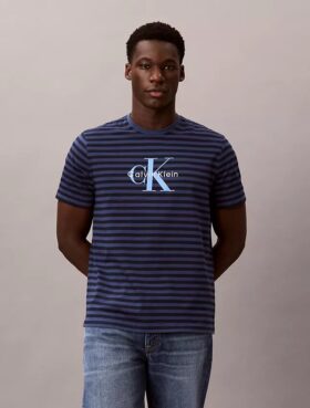 Κλασικό T-shirt με γραφικό ρίγα Monologo