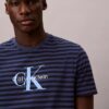 Κλασικό T-shirt με γραφικό ρίγα Monologo