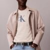 Κλασικό T-shirt με γραφικό ρίγα Monologo