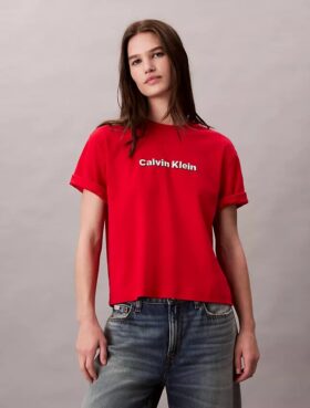 Κλασικό T-shirt με κεντημένο λογότυπο