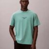 Κλασικό T-shirt με λογότυπο και εφέ acid wash
