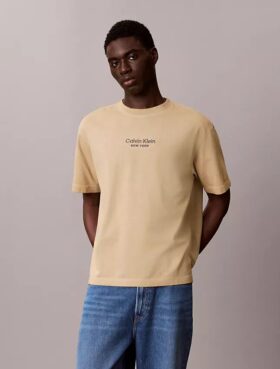 Κλασικό T-shirt με στρογγυλό λαιμό και ξεθωριασμένο λογότυπο