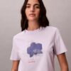 Κλασικό T-shirt με θολό floral σχέδιο
