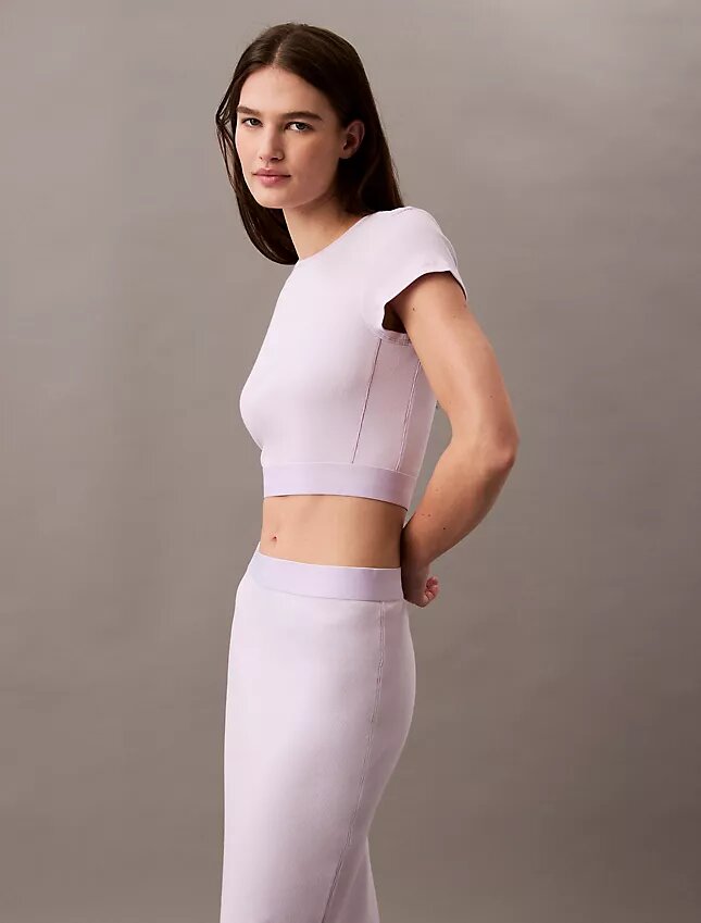 Κοντό μπλουζάκι από Cotton Stretch ύφασμα Κοντό μπλουζάκι από Cotton Stretch ύφασμα