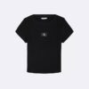Κορίτσια υφασμένο T-shirt Monologo με ραβδώσεις Κορίτσια υφασμένο T-shirt Monologo με ραβδώσεις