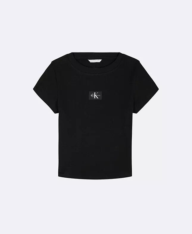 Κορίτσια υφασμένο T-shirt Monologo με ραβδώσεις Κορίτσια υφασμένο T-shirt Monologo με ραβδώσεις