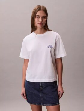 Κουμπωτό T-shirt με κεντημένο λογότυπο