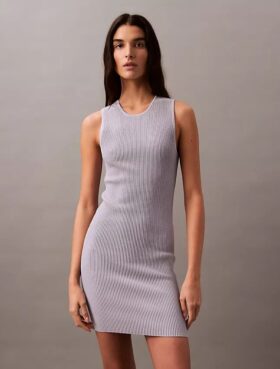 Μίνι φορέμα χωρίς μανίκια με ραβδώσεις