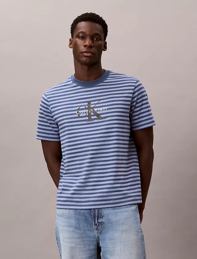 Monogram T-shirt με ρίγες και μονόγραμμα Monogram T-shirt με ρίγες και μονόγραμμα