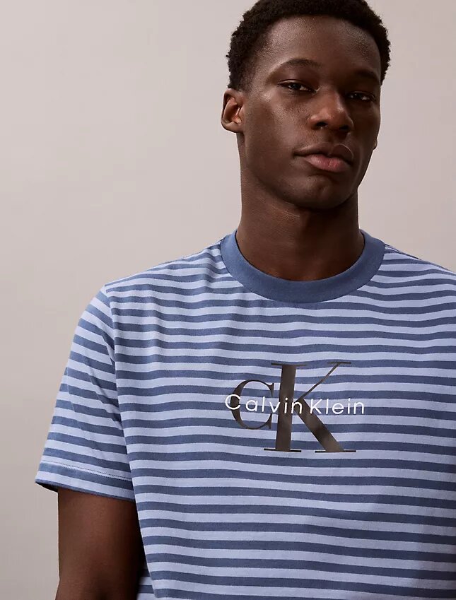 Monogram T-shirt με ρίγες και μονόγραμμα Monogram T-shirt με ρίγες και μονόγραμμα