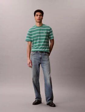 Monogram T-shirt με ρίγες και μονόγραμμα