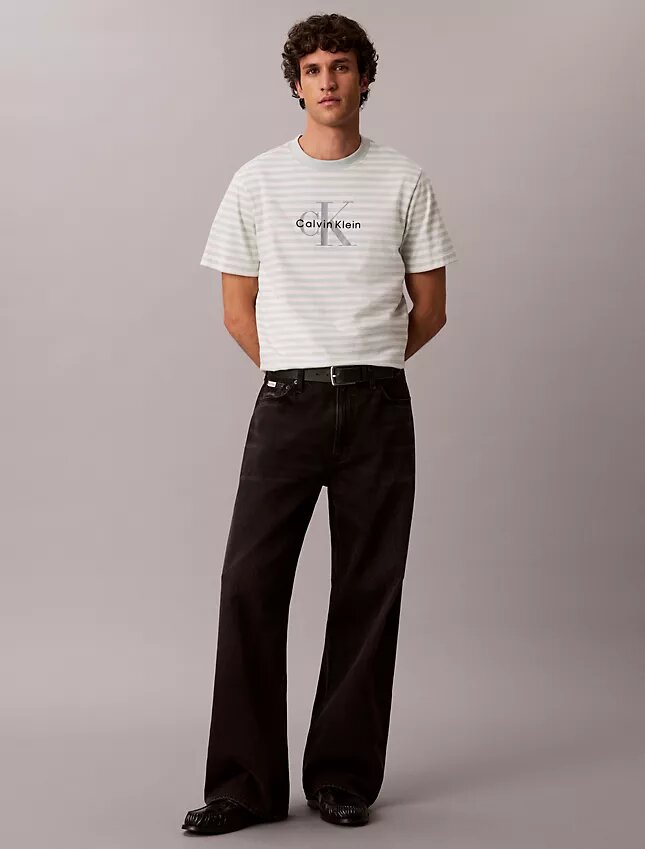 Monogram T-shirt με ρίγες και μονόγραμμα Monogram T-shirt με ρίγες και μονόγραμμα