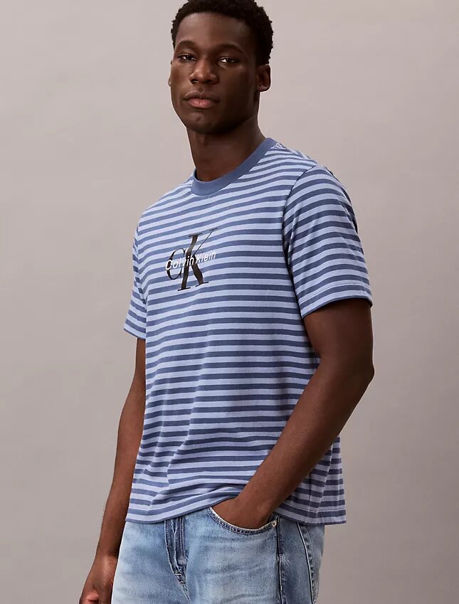Monogram T-shirt με ρίγες και μονόγραμμα Monogram T-shirt με ρίγες και μονόγραμμα