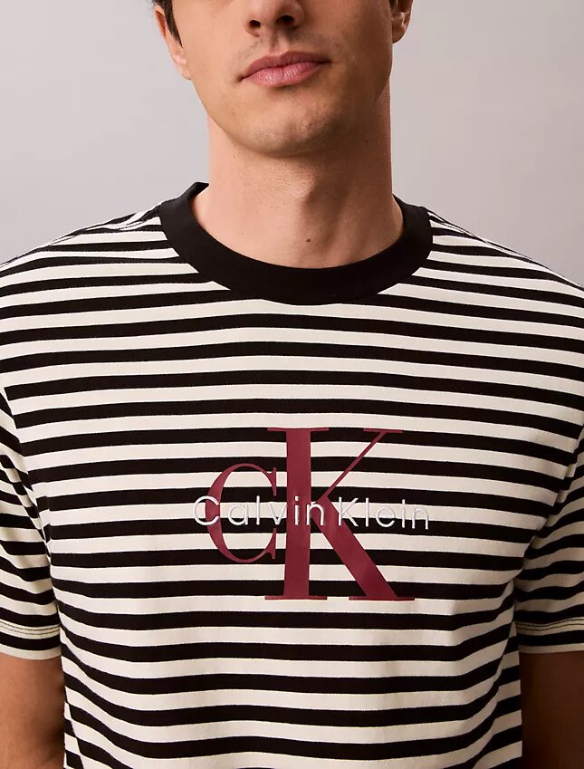 Monogram T-shirt με ρίγες και μονόγραμμα Monogram T-shirt με ρίγες και μονόγραμμα