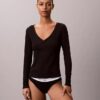 Μπλούζα Henley από Cotton Stretch με ραβδώσεις